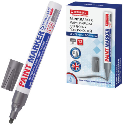 ������-������ ������� (paint marker) 4 ��, ����������, �����-������, ����������� ������, BRAUBERG PROFESSIONAL PLUS, 151448 �����