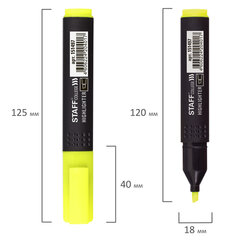Текстовыделитель STAFF College &laquo;STICK HL-497&raquo;, ЖЕЛТЫЙ, 1-4 мм, 151497