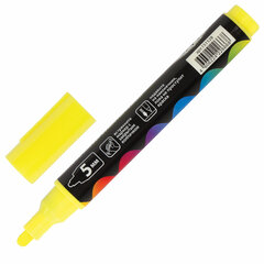 Маркер меловой &laquo;POP-ART&raquo; ЖЕЛТЫЙ, 5 мм, стираемый, для гладких поверхностей, BRAUBERG, 151528