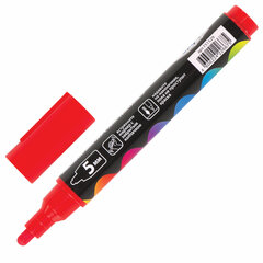 Маркер меловой &laquo;POP-ART&raquo; КРАСНЫЙ, 5 мм, стираемый, для гладких поверхностей, BRAUBERG, 151529