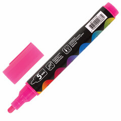 Маркер меловой &laquo;POP-ART&raquo; РОЗОВЫЙ, 5 мм, стираемый, для гладких поверхностей, BRAUBERG, 151530