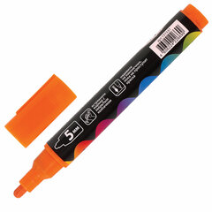 Маркер меловой &laquo;POP-ART&raquo; ОРАНЖЕВЫЙ, 5 мм, стираемый, для гладких поверхностей, BRAUBERG, 151531