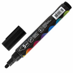 Маркер меловой &laquo;POP-ART&raquo; ЧЕРНЫЙ, 5 мм, стираемый, для гладких поверхностей, BRAUBERG, 151534