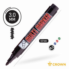 Маркер перманентный CROWN &laquo;Multi Marker&raquo;, ЧЕРНЫЙ, круглый наконечник, 3 мм, CPM-800