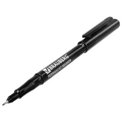 Маркер перманентный BRAUBERG &laquo;Super Slim&raquo;, ЧЕРНЫЙ, тонкий металлический наконечник 0,8 мм, 151632