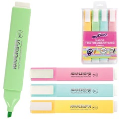 Набор текстовыделителей ЮНЛАНДИЯ 4 шт., АССОРТИ, &laquo;COLORSTAR PASTEL&raquo;, линия 1-4 мм, 151716