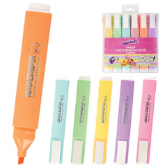 Набор текстовыделителей ЮНЛАНДИЯ 6 шт., АССОРТИ, &laquo;COLORSTAR PASTEL&raquo;, линия 1-4 мм, 151717