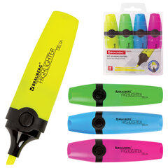 Набор текстовыделителей BRAUBERG 4 шт., АССОРТИ, "DELTA", линия 1-5 мм, 151727