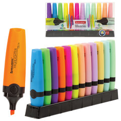 Набор текстовыделителей 12 ЦВЕТОВ на подставке, BRAUBERG "DELTA", линия 1-5 мм, 151737