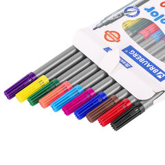 Фломастеры двусторонние BRAUBERG &laquo;PREMIUM" "DUAL-TIP&raquo;, 10 шт., 10 цветов, два наконечника, картонная коробка с европодвесом, 151946
