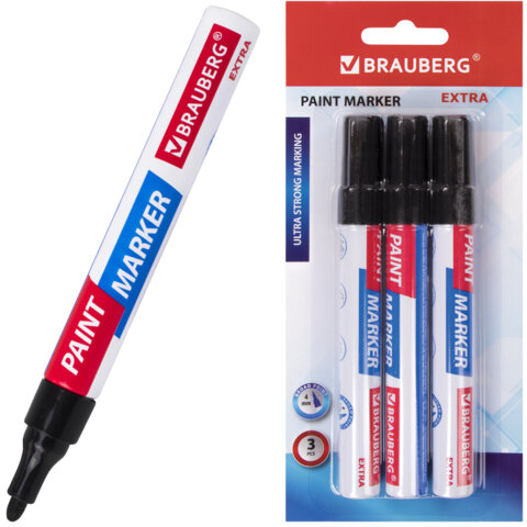 ������-������ ������� EXTRA (paint marker) 4 ��, ������, ����� 3 ��., ��������� �����-������, BRAUBERG, 151999 �����