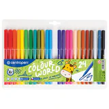 Фломастеры 24 ЦВЕТА CENTROPEN "Colour World", трехгранные, смываемые, вентилируемый колпачок, 7550/24TP
