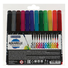 Маркеры-кисти акварельные 12 ЦВЕТОВ CENTROPEN &laquo;Aquarelle&raquo;, линия письма 1-9 мм, 8683/<wbr/>12ET