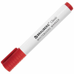 Маркер стираемый для белой доски КРАСНЫЙ, BRAUBERG &laquo;CLASSIC&raquo;, 3 мм, с клипом, 152114