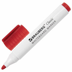 Маркеры стираемые для белой доски НАБОР 4 ЦВЕТА, BRAUBERG &laquo;CLASSIC&raquo;, 3 мм, с клипом, 152117