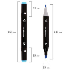 Маркеры для скетчинга двусторонние BRAUBERG ART DEBUT &laquo;BLACK&raquo;, НАБОР 60 шт., пластиковый кейс, 152131