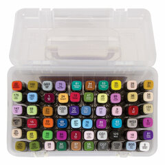 Маркеры для скетчинга двусторонние BRAUBERG ART DEBUT &laquo;BLACK&raquo;, НАБОР 60 шт., пластиковый кейс, 152131