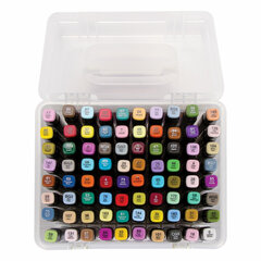 Маркеры для скетчинга двусторонние BRAUBERG ART DEBUT &laquo;BLACK&raquo;, НАБОР 80 шт., пластиковый кейс, 152132