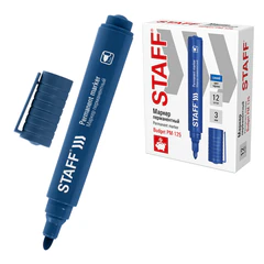 Маркер перманентный STAFF &laquo;Basic Budget PM-125&raquo;, СИНИЙ, круглый наконечник 3 мм, 152175