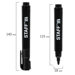 Маркер перманентный с колпачком для вскрытия коробок STAFF &laquo;Basic&raquo; LOGISTIC PM-150, ЧЕРНЫЙ, 3 мм, 152201