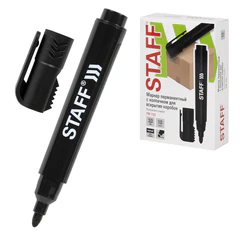 Маркер перманентный с колпачком для вскрытия коробок STAFF &laquo;Basic&raquo; LOGISTIC PM-150, ЧЕРНЫЙ, 3 мм, 152201