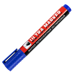 Маркер перманентный ULTRA MARKER, СИНИЙ, 3,5 мм, с клипом, BRAUBERG, 152206