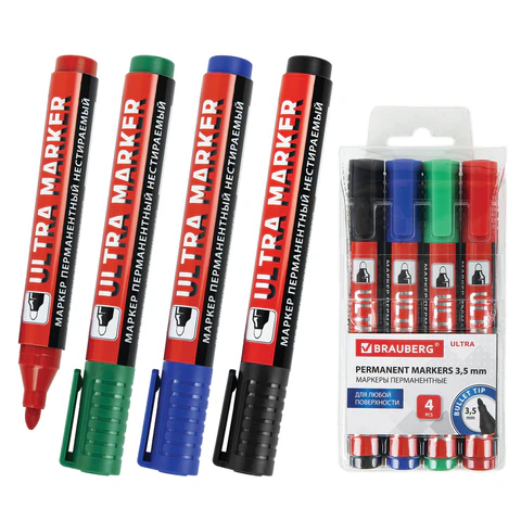 ������� ������������ BRAUBERG ULTRA MARKER, ����� 4 �����, ������� ���������� 3,5 ��, 152208 �����