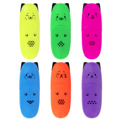 Текстовыделитель мини BRAUBERG KIDS &laquo;CUTE CATS NEON&raquo;, АССОРТИ В ПЛАСТИКОВОЙ БАНКЕ, 1-5 мм, 152433