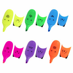 Набор текстовыделителей мини 6 ЦВЕТОВ BRAUBERG KIDS &laquo;CUTE CATS NEON&raquo;, линия 1-5 мм, 152435