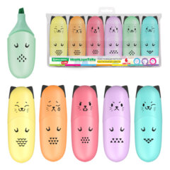 Изображение товара Набор текстовыделителей BRAUBERG KIDS CUTE CATS PASTEL 6 цветов