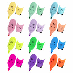 Набор текстовыделителей мини 12 ЦВЕТОВ BRAUBERG KIDS &laquo;CUTE CATS&raquo;, линия 1-5 мм, 152437