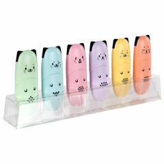 Набор текстовыделителей мини 12 ЦВЕТОВ BRAUBERG KIDS &laquo;CUTE CATS&raquo;, линия 1-5 мм, 152437