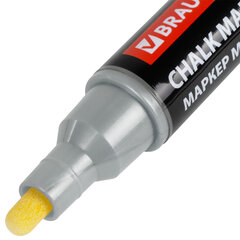 Маркер меловой &laquo;POP-ART&raquo; СЕРЕБРЯНЫЙ, 5 мм, ВЛАГОСТИРАЕМЫЙ, для гладких поверхностей, BRAUBERG, 152486