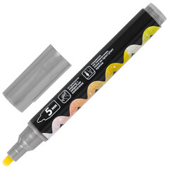 Маркер меловой &laquo;POP-ART&raquo; СЕРЕБРЯНЫЙ, 5 мм, ВЛАГОСТИРАЕМЫЙ, для гладких поверхностей, BRAUBERG, 152486