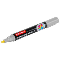 Маркер меловой &laquo;POP-ART&raquo; СЕРЕБРЯНЫЙ, 5 мм, ВЛАГОСТИРАЕМЫЙ, для гладких поверхностей, BRAUBERG, 152486