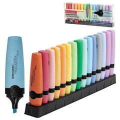 Набор текстовыделителей 15 ПАСТЕЛЬНЫХ ЦВЕТОВ на подставке, BRAUBERG "DELTA PASTEL", линия 1-5 мм, 152507