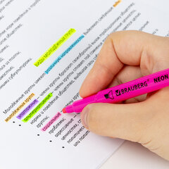 Набор текстовыделителей двусторонних 6 НЕОНОВЫХ ЦВЕТОВ, BRAUBERG &laquo;TWIN NEON&raquo;, линия 1-5 мм, 152517