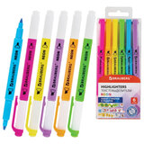 Набор текстовыделителей двусторонних 6 НЕОНОВЫХ ЦВЕТОВ, BRAUBERG "TWIN NEON", линия 1-5 мм, 152517