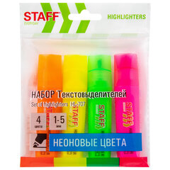 Изображение товара Набор текстовыделителей STAFF EVERYDAY HL-707 4 неоновых цвета экзамена/учеба/офис