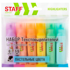 Изображение товара Набор текстовыделителей 6 пастельных цветов STAFF EVERYDAY HL-707