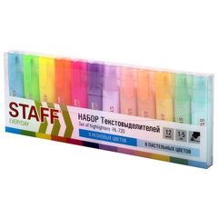Изображение товара Набор текстовыделителей 12 Цветов STAFF EVERYDAY HL-720 для учебы и офиса