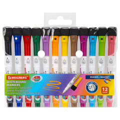 Изображение товара Маркеры на магните со стирателем для белой доски и планера, 12 цветов, BRAUBERG POP-ART, 1-2 мм, 152568