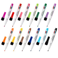 Маркеры на магните со стирателем для белой доски и планера, 12 цветов, BRAUBERG POP-ART, 1-2 мм, 152568