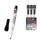 Маркеры на магните со стирателем для белой доски и планера, 3 шт., черные, BRAUBERG POP-ART, 1-2 мм, 152570