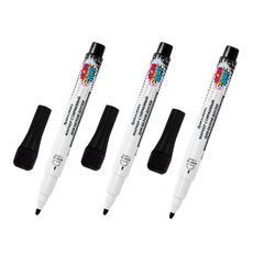 Маркеры на магните со стирателем для белой доски и планера, 3 шт., черные, BRAUBERG POP-ART, 1-2 мм, 152570