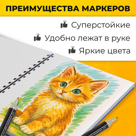 Маркеры для скетчинга двусторонние, НАБОР 24 шт., базовые цвета, в чехле, WBZ (ВБЗ), 152571 - фото 9