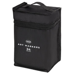 Маркеры для скетчинга двусторонние, НАБОР 24 шт., базовые цвета, в чехле, WBZ (ВБЗ), 152571