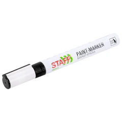 Маркер-краска лаковый (paint marker) 2-4 мм, ЧЕРНЫЙ, НИТРО-ОСНОВА, STAFF PROFIT, для любых поверхностей, 152578