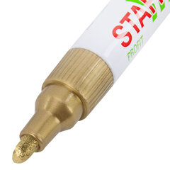 Маркер-краска лаковый (paint marker) 2-4 мм, ЗОЛОТИСТЫЙ, НИТРО-ОСНОВА, STAFF PROFIT, для любых поверхностей, 152579
