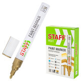 Маркер-краска лаковый (paint marker) 2-4 мм, ЗОЛОТИСТЫЙ, НИТРО-ОСНОВА, STAFF PROFIT, для любых поверхностей, 152579